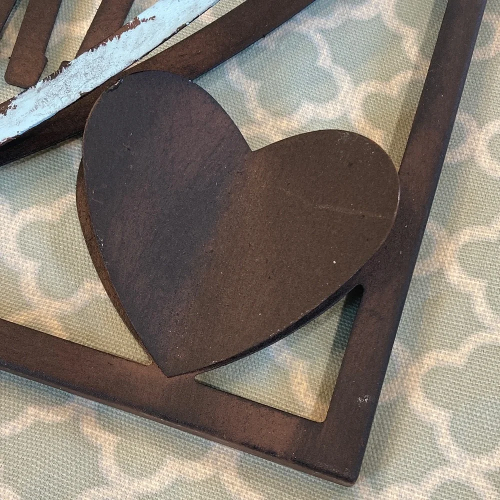 You Hold the Key to my Heart Metal Wall Sign Blue Brown